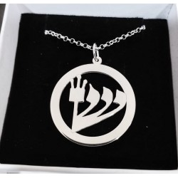 Collar personalizado con su diseño enmarcado plata de ley