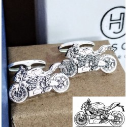 Gemelos Motos personalizadas en plata de ley