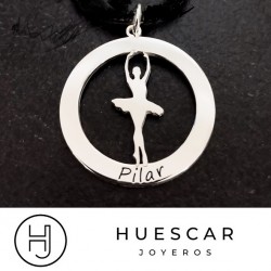 Collar personalizado con su diseño enmarcado plata de ley