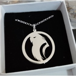 Collar personalizado con su diseño enmarcado plata de ley