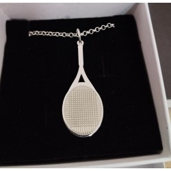 Colgante raqueta tenis plata de ley