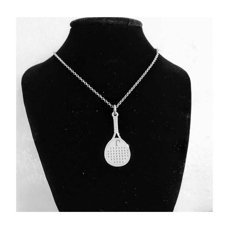 Colgante pala de pádel plata de ley