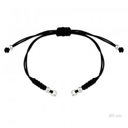 Pulsera escudos de armas apellidos plata de ley y macramé