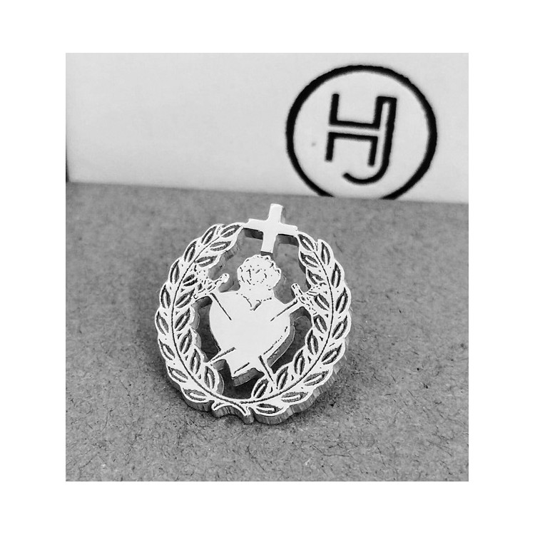 Pin Corazón de jesús plata de ley