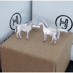 Gemelos Caballos personalizados plata de ley