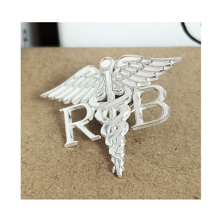Insignia medicina personalizada en plata de ley Insignia medicina personalizada en plata de ley