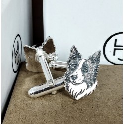 Gemelos de perros personalizados plata de ley