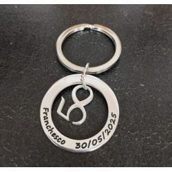 Llaveros personalizados con numeros en plata de ley