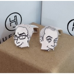 Gemelos caricaturas en Plata de Ley
