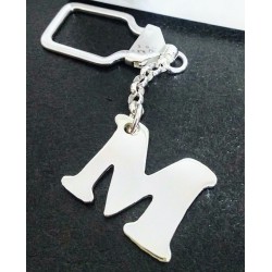 Llavero personalizado con  inicial en plata de ley