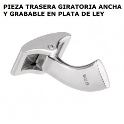 Gemelos Cruz de Borgoña enmarcada plata de ley