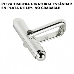 Gemelos Cruz de Borgoña enmarcada plata de ley