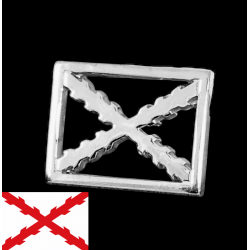 Pin Cruz de borgoña enmarcada en plata de ley