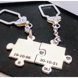 Llaveros para parejas "puzzles" de plata