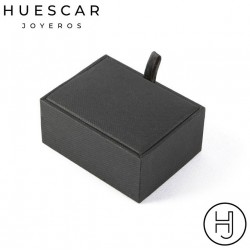 Gemelos con iniciales enmarcadas hexágono plata de ley
