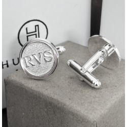 Gemelos personalizados en plata de ley 2 ó 3 iniciales en relieve