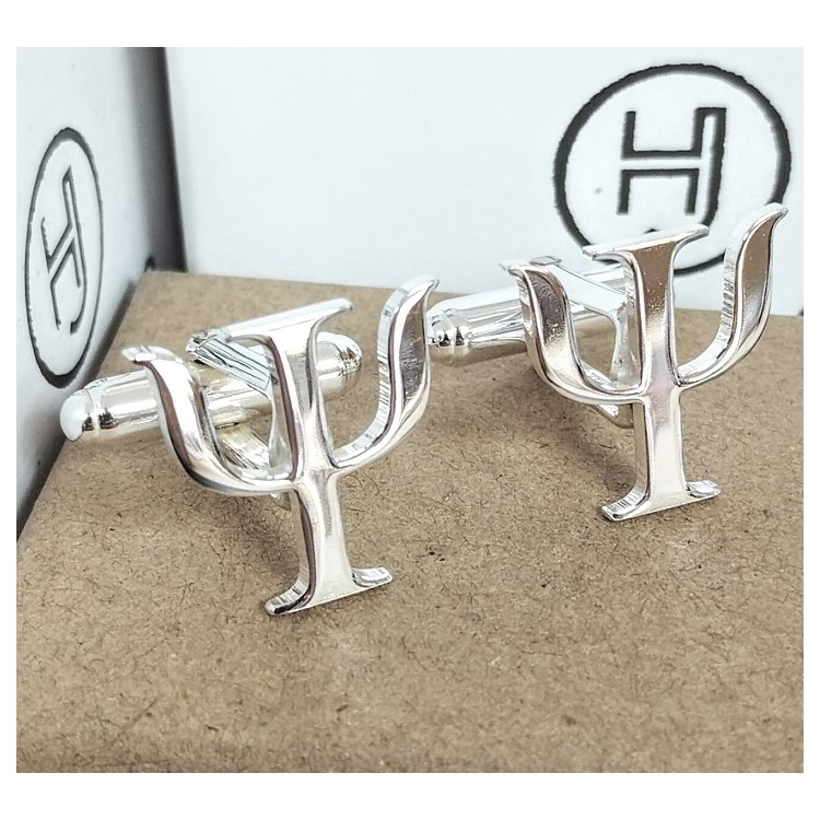 Gemelos insignia psicología en Plata de Ley