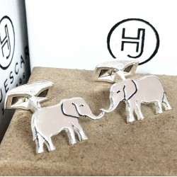 Gemelos Elefantes personalizados plata de ley