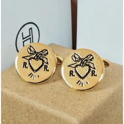 Gemelos personalizados escudos militares, cofradías ... plata de ley