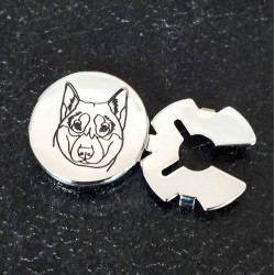 cubre botones personalizados dibujos metal color plata
