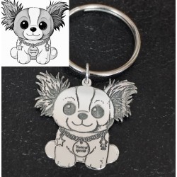 Llavero personalizado Dibujos tallados en plata de ley