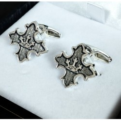 Gemelos escudos cofradías por ENCARGO en Plata de Ley