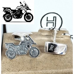 Gemelos Motos personalizadas con su diseño o dibujo en plata de ley