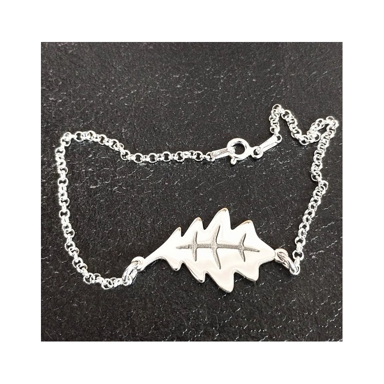 Pulsera personalizada de dibujos plata de ley