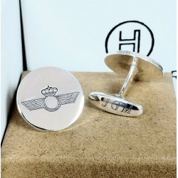Gemelos personalizados escudos militares, cofradías ... plata de ley