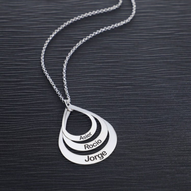 Colgantes personalizados plata de ley gotas (cadena incluida) Colgantes personalizados plata de ley gotas (cadena incluida)