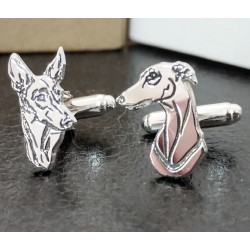 Gemelos de perros personalizados plata de ley