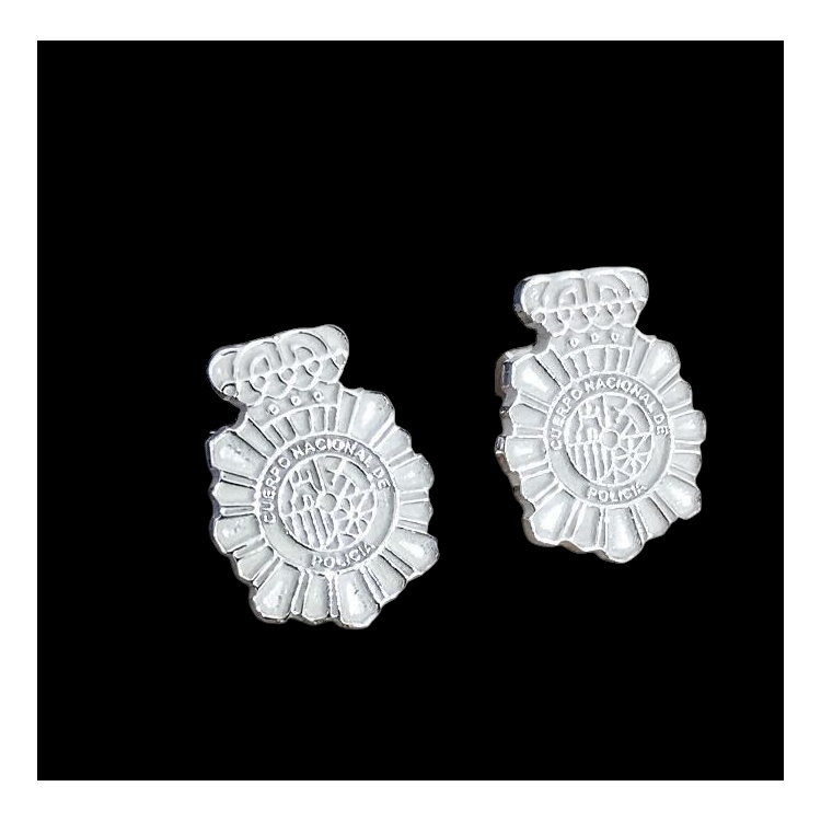 Insignia Policia nacional en plata de ley