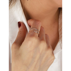 Anillo grabado con 2 nombres o palabras  en plata de ley