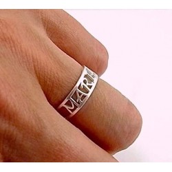 Anillos personalizados iniciales o números plata de ley