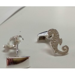 Gemelos personalizados de Animales plata de ley