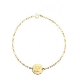 Pulsera personalizadas medalla inicial plata de ley