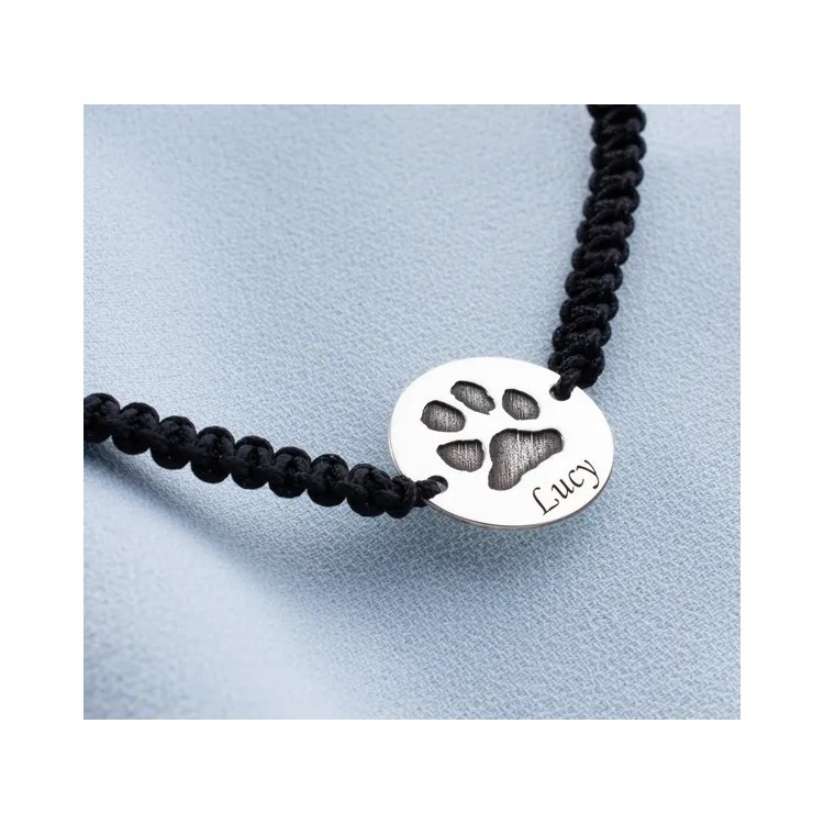 Pulsera personalizada con huella y nombre plata de ley Pulsera personalizada con huella y nombre plata de ley