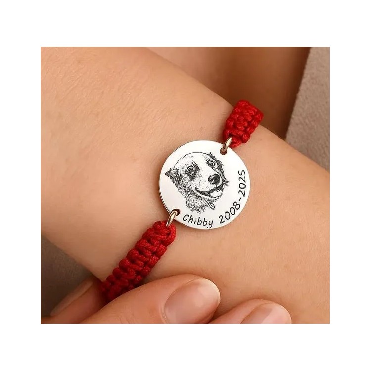 Pulsera personalizada mascota y nombre plata de ley Pulsera personalizada mascota y nombre plata de ley