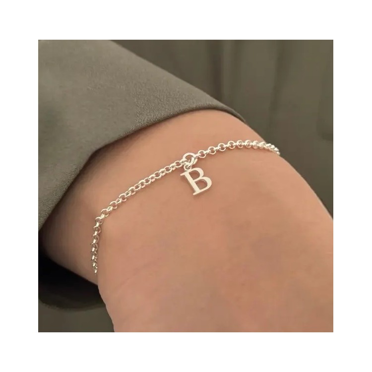 Pulsera personalizadas inicial plata de ley Pulsera personalizadas inicial plata de ley