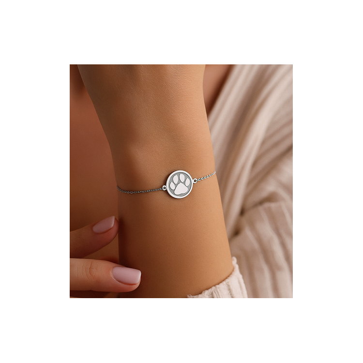 Pulsera personalizada huella en relieve plata de ley solo o bañada en oro Pulsera personalizada huella en relieve plata de ley solo o bañada en oro