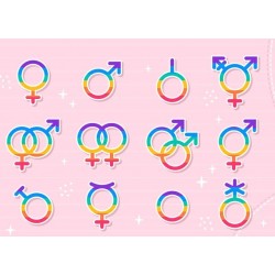 Pulsera personalizada símbolos Lgtbi en relieve plata de ley solo o bañada en oro