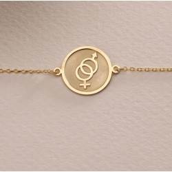Pulsera personalizada símbolos Lgtbi en relieve plata de ley solo o bañada en oro