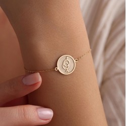 Pulsera personalizada símbolos Lgtbi en relieve plata de ley solo o bañada en oro