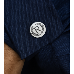 Gemelos personalizados de iniciales talladas plata de ley