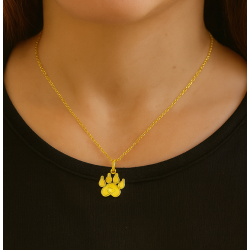 Collar huella de perro corazón plata de ley