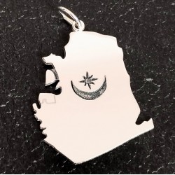 Colgantes de mapas para grabar + cadena en plata de ley Colgantes de mapas para grabar + cadena en plata de ley