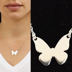 Collar mariposa plata de ley