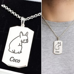 Collar personalizado hombres plata de ley Collar personalizado hombres plata de ley