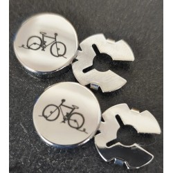 cubre botones personalizados dibujos metal color plata