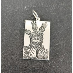 Colgantes Cristos, Virgenes y Santos tallados en rectangulo plata de ley incluye cadena de plata